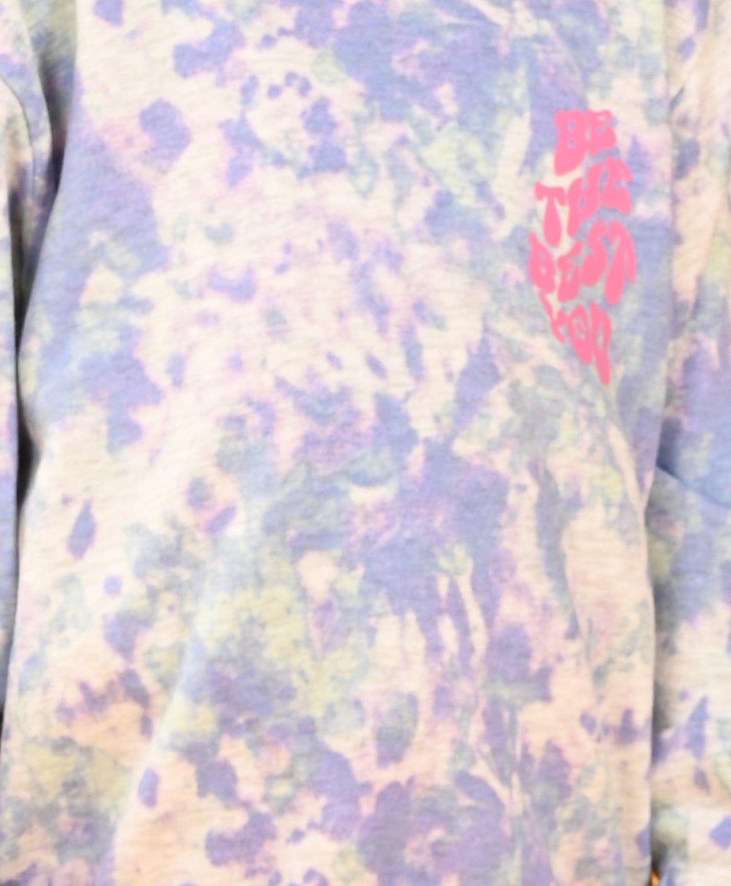 TIE DYE ECRU MELANGE TERRY SWEATSHIRT PINK FLEECE JOGGER SET - ECRU / PINK
