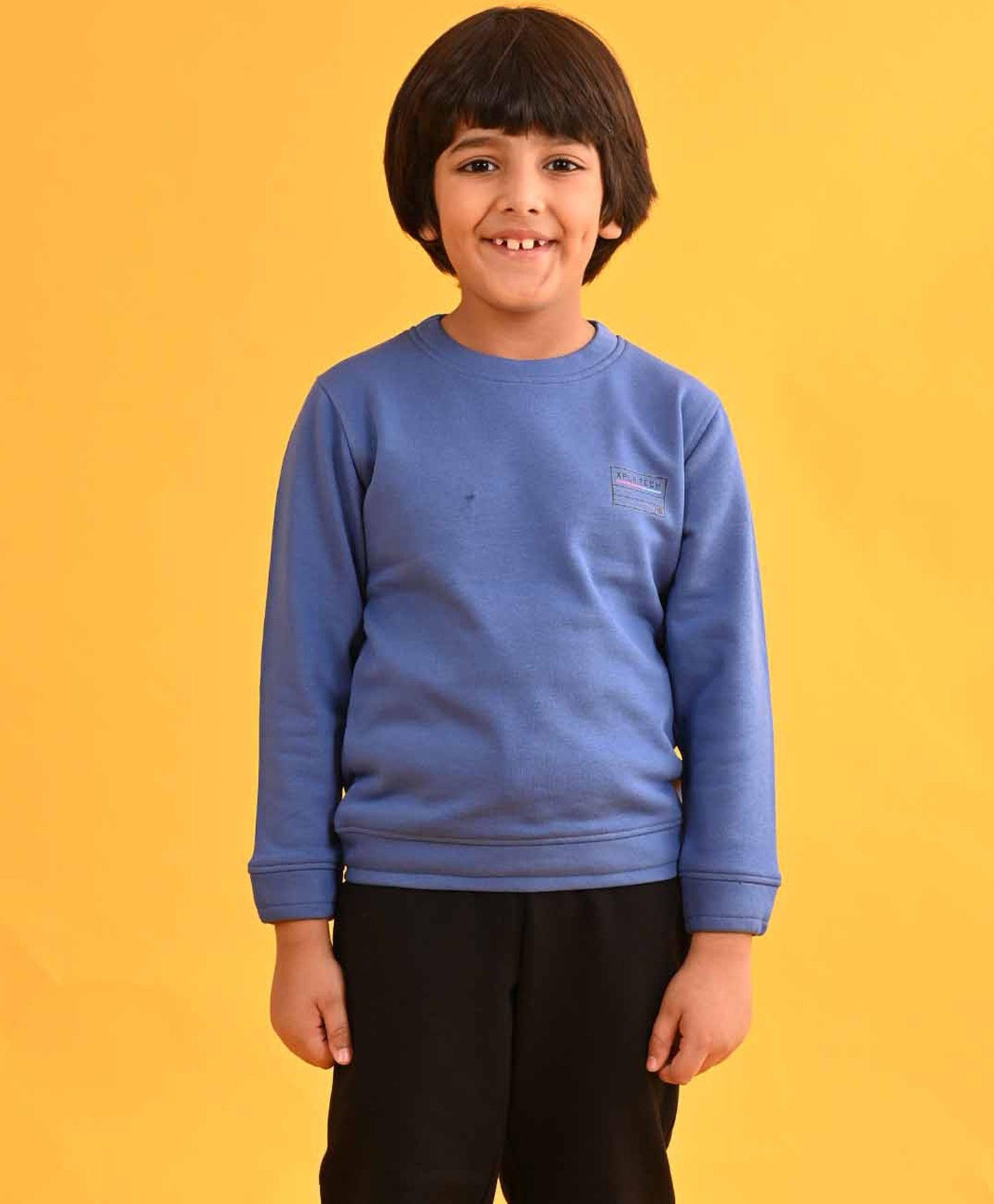 XPLR BLUE FLEECE ROUND NECK FLEECE SWEATSHIRT - BLUE