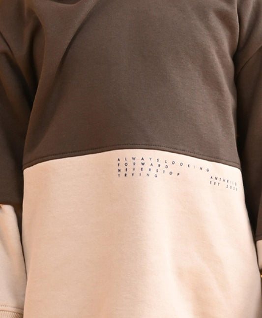 DARK AND LIGHT GREY TMR COLOR BLOCK FLEECE HOODIE - GREY - Anthrilo