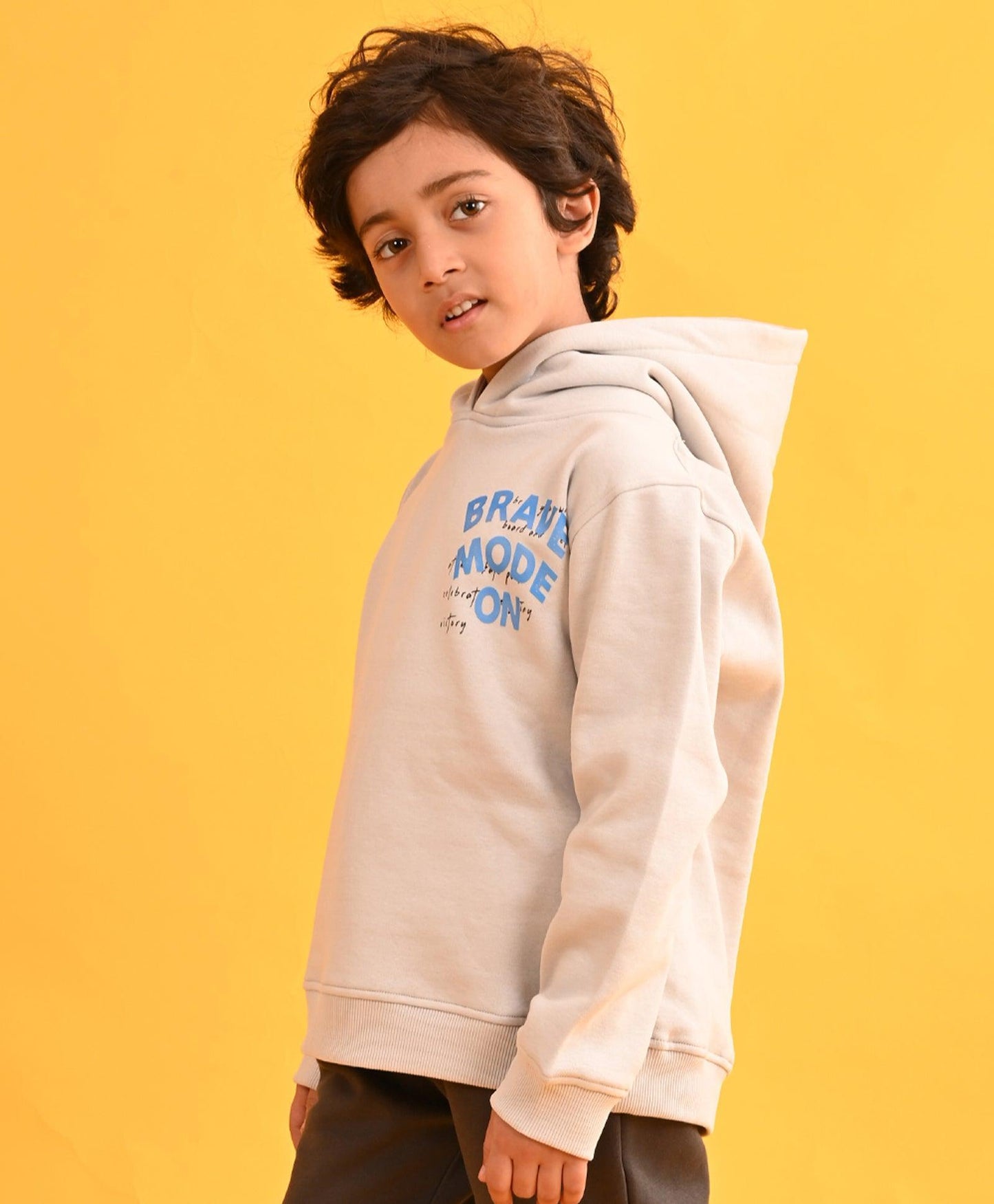 LIGHT GREY TMR FLEECE BOYS HOODIE - LIGHT GREY - Anthrilo
