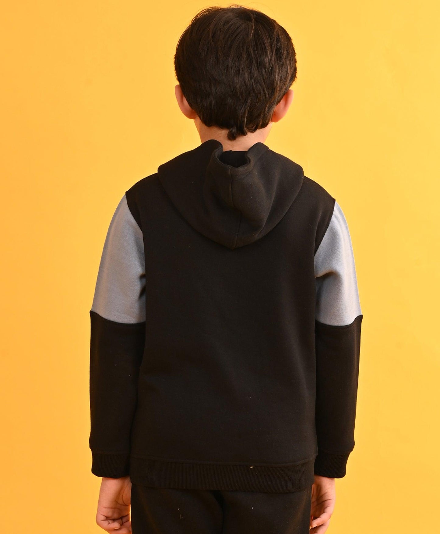 BLUE ASH COLOR BLOCK FLEECE HOODIE - BLUE