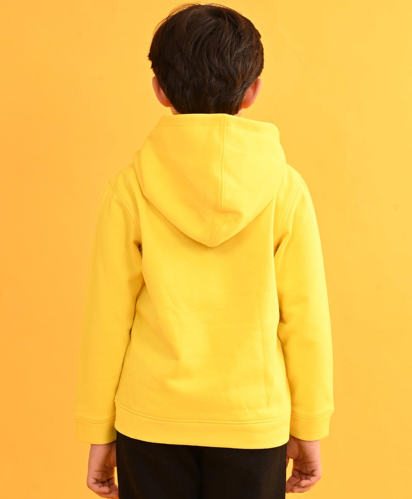 SPORTY COLLECTION YELLOW FLEECE HOODIE - YELLOW
