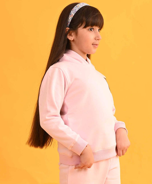 SPORTY COLLECTION PINK FLEECE HOODIE - PINK - Anthrilo