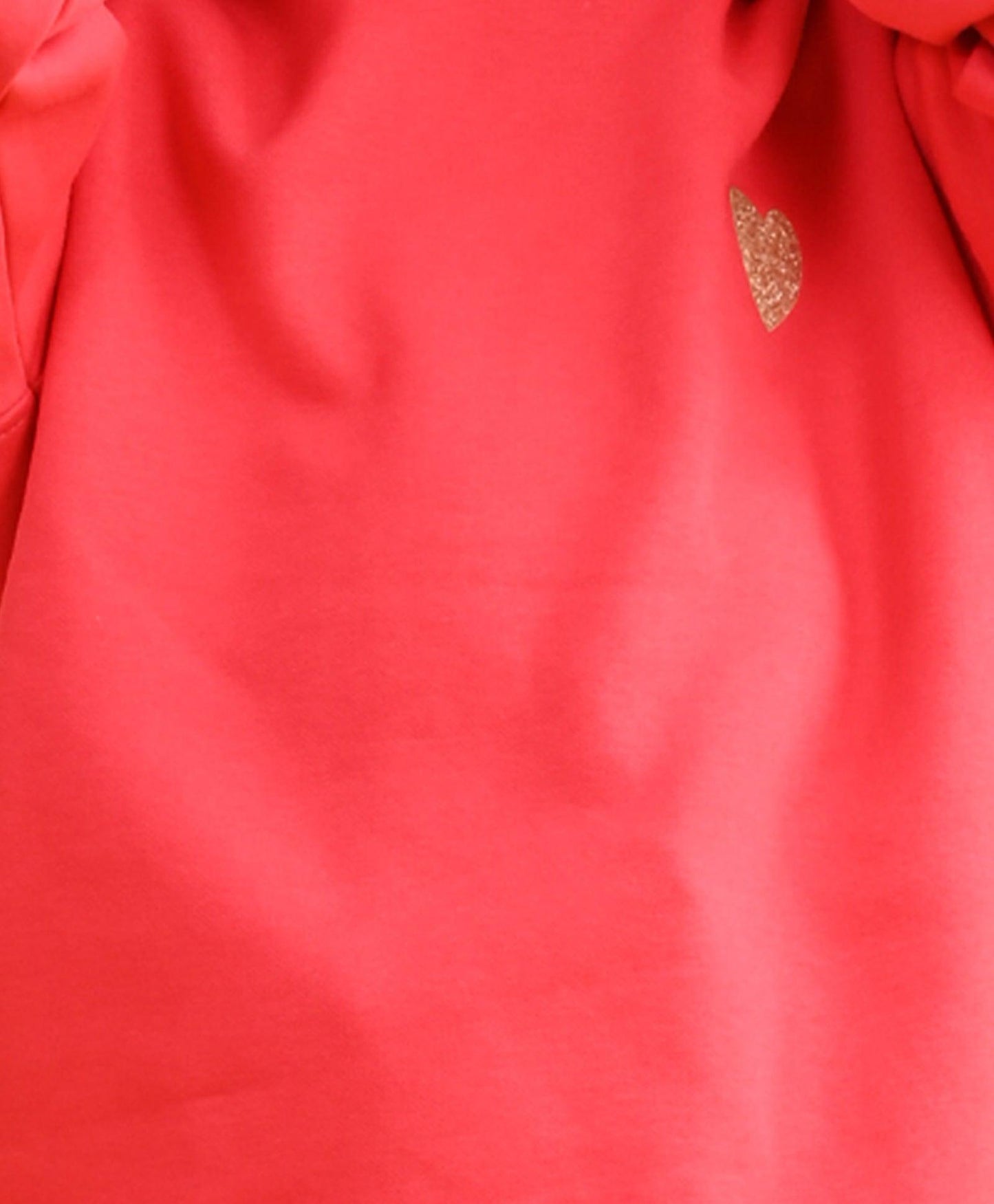 HOT PINK HEART RIBBED FLEECE HOODIE - PINK