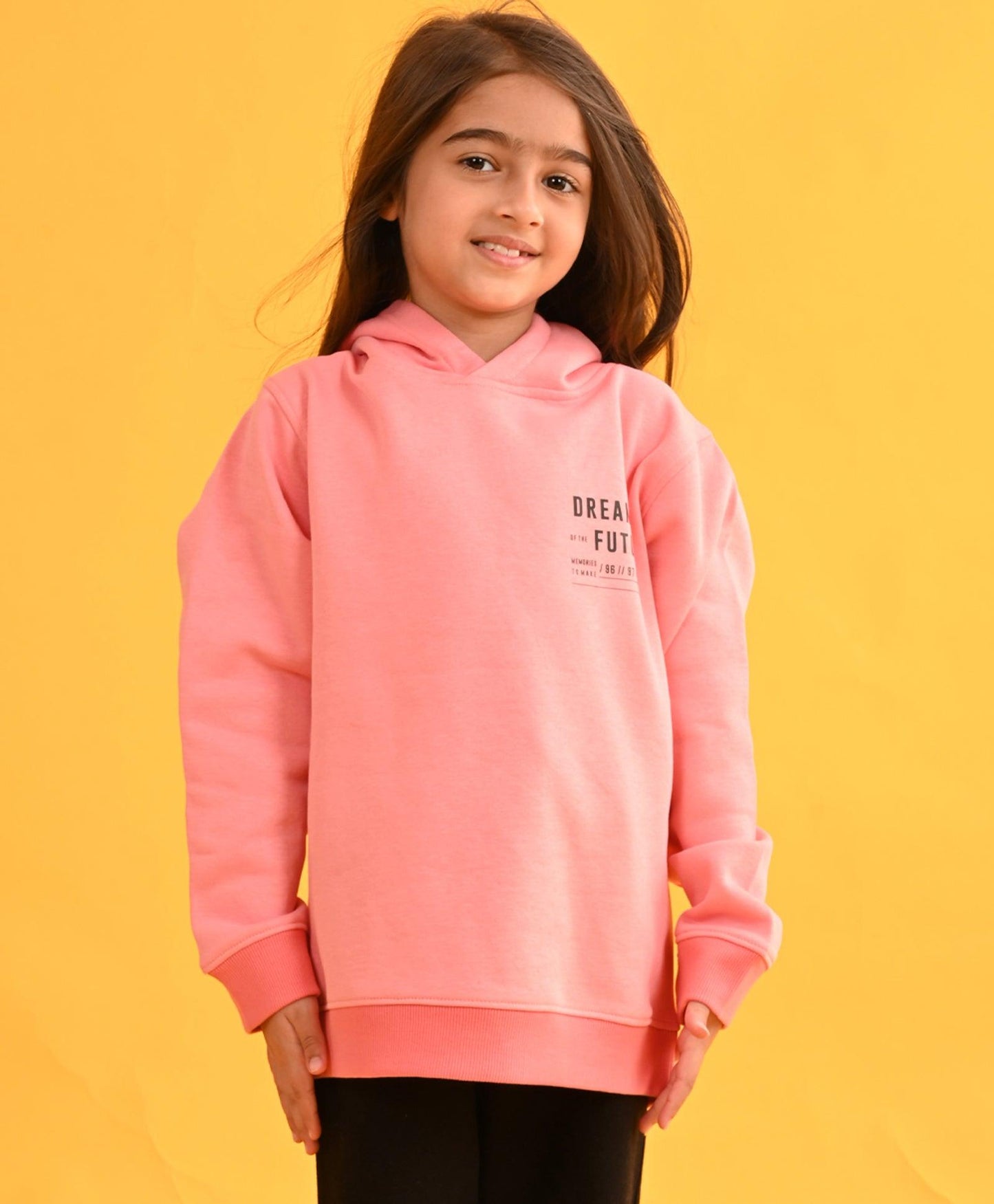 UNICORN DREAMER PEACH FLEECE HOODIE - PEACH