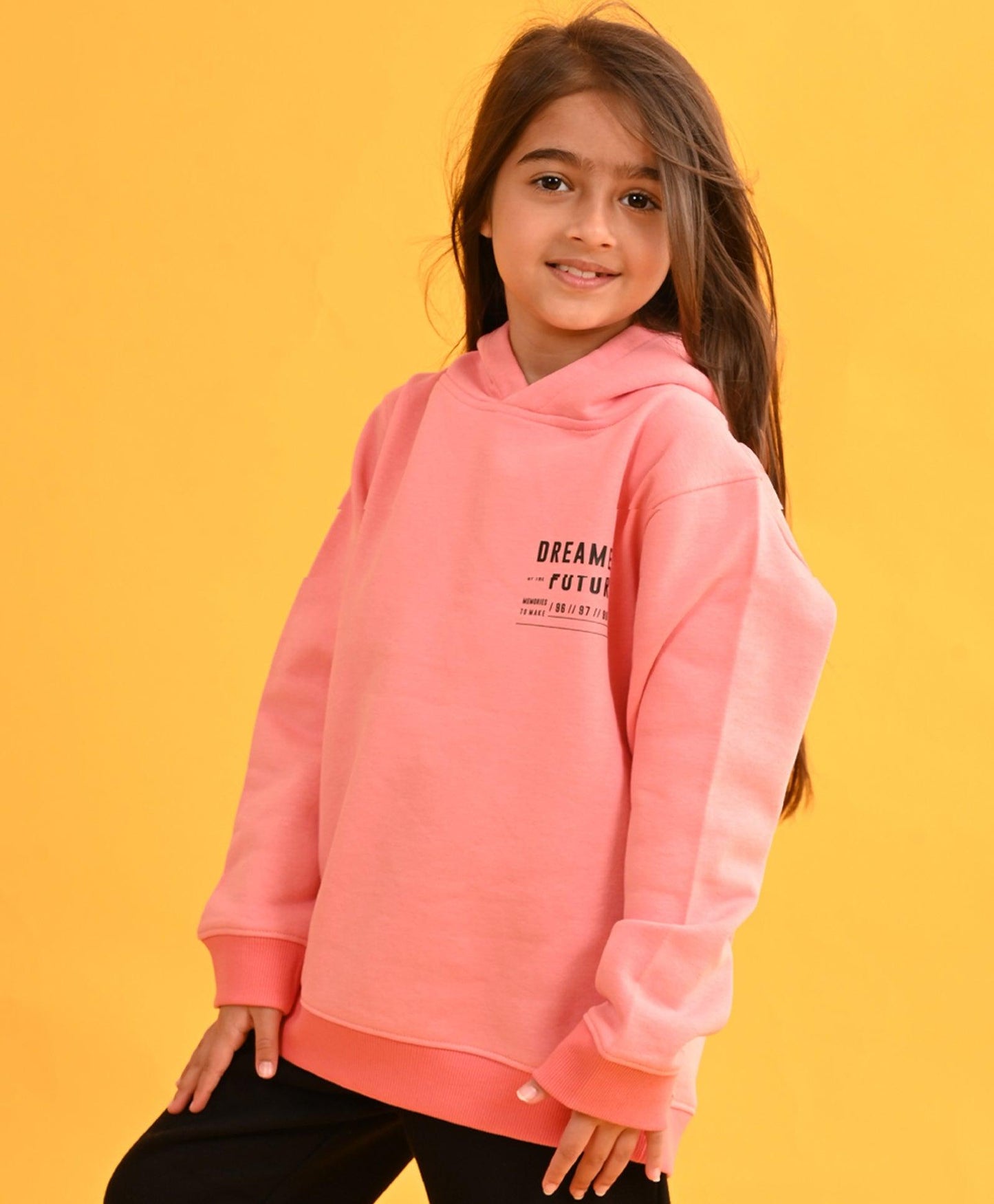 UNICORN DREAMER PEACH FLEECE HOODIE - PEACH