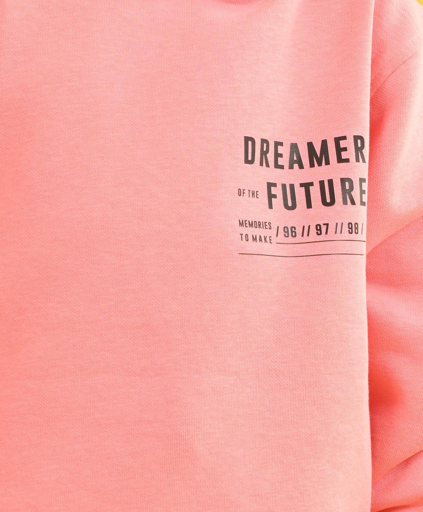 UNICORN DREAMER PEACH FLEECE HOODIE - PEACH