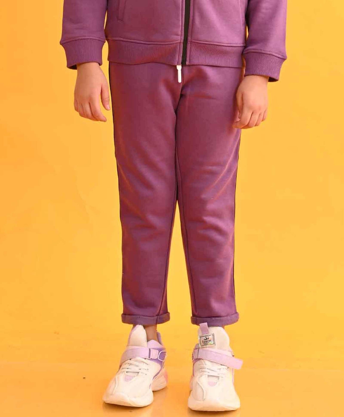 PURPLE GLITTER TAPE FLEECE JOGGER - PURPLE