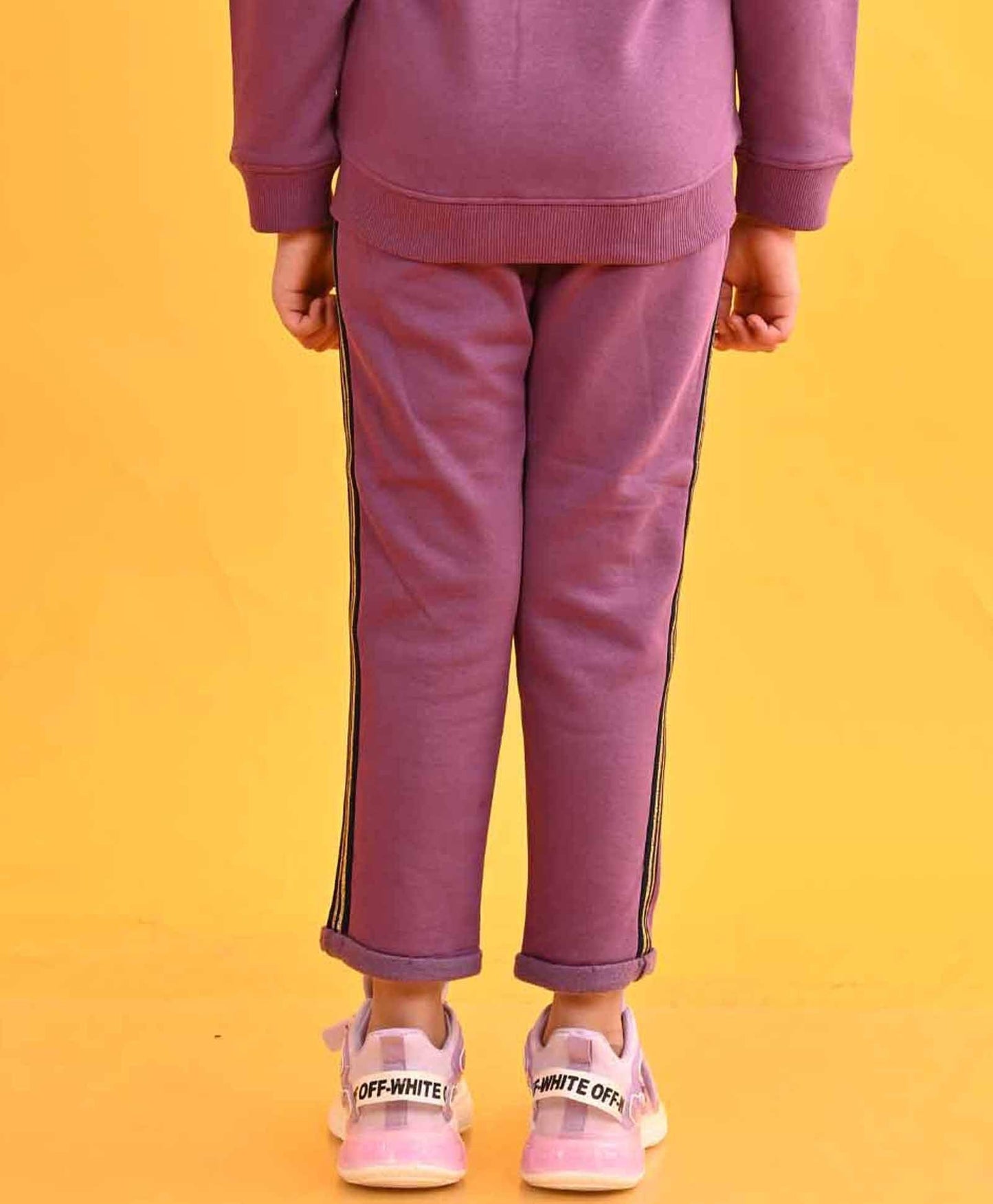 PURPLE GLITTER TAPE FLEECE JOGGER - PURPLE