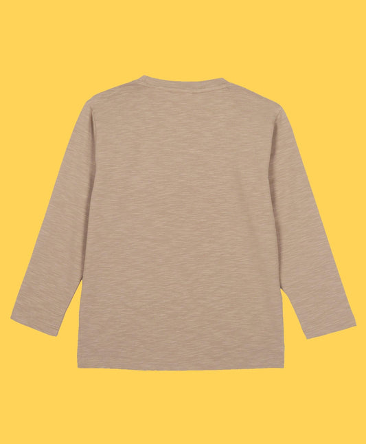 NEWYORK BOYS LONG SLEEVE T-SHIRT - BEIGH SLUB