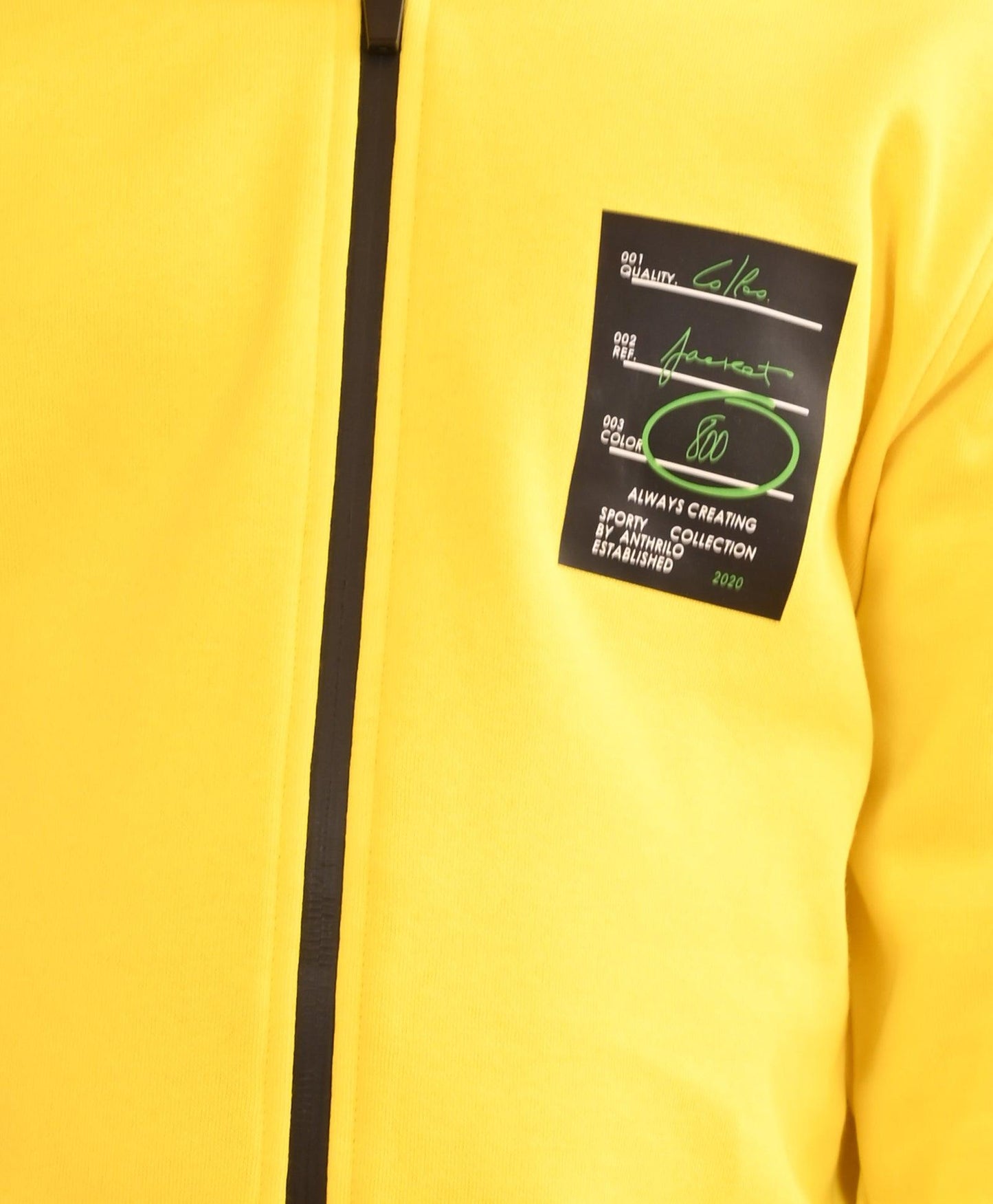 SPORTY COLLECTION YELLOW HOODIE BLACK FLEECE JOGGER SET - YELLOW / BLACK