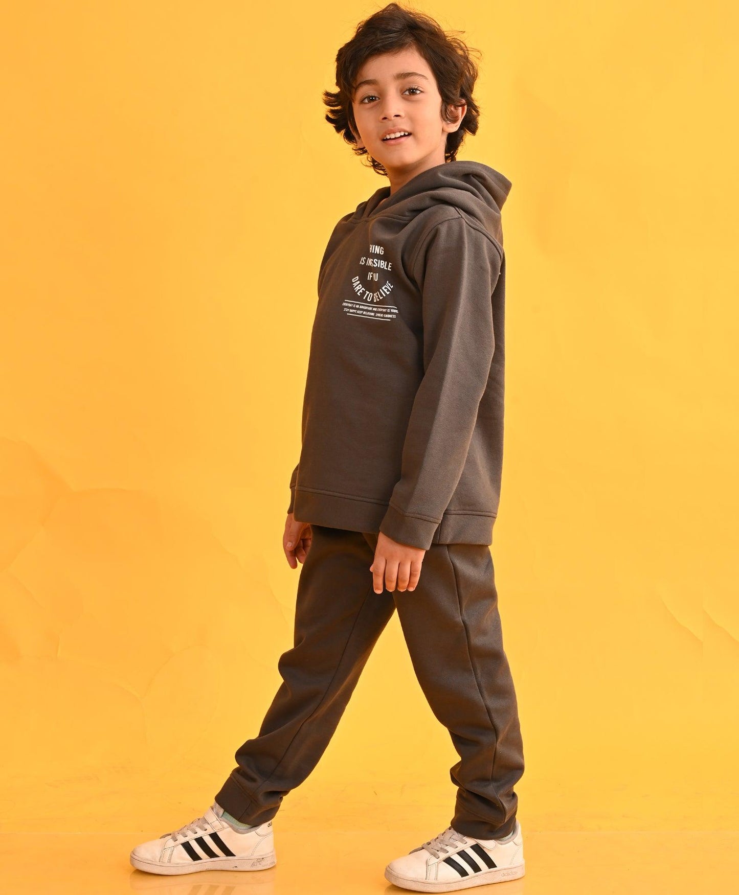 DARK GREY TMR FLEECE BOYS HOODIE JOGGER SET - DARK GREY