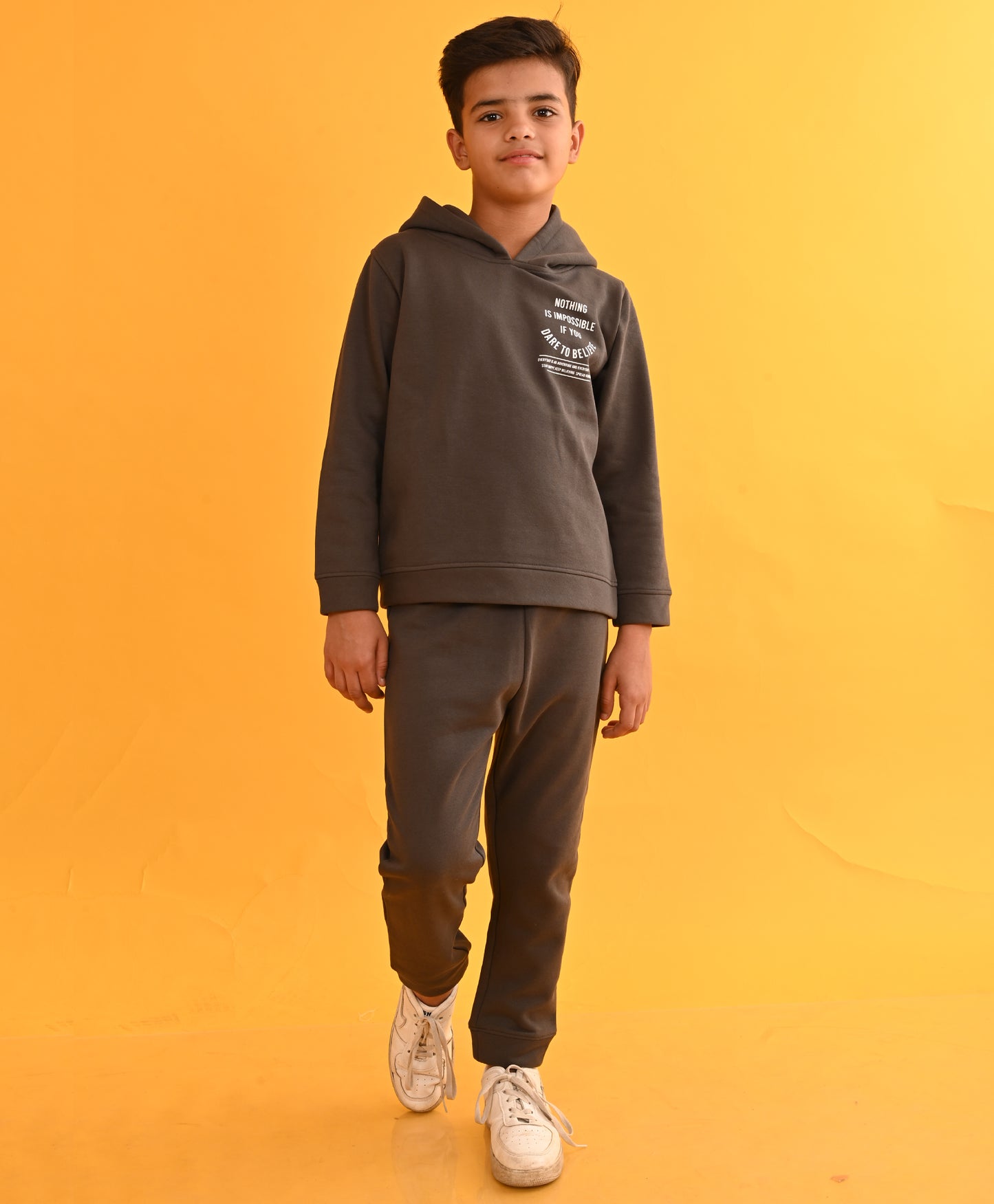 DARK GREY TMR FLEECE BOYS HOODIE JOGGER SET D - DARK GREY