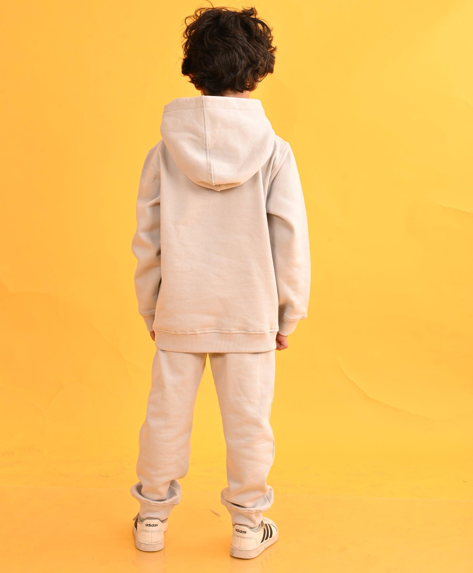 LIGHT GREY TMR FLEECE BOYS HOODIE JOGGER SET - LIGHT GREY - Anthrilo