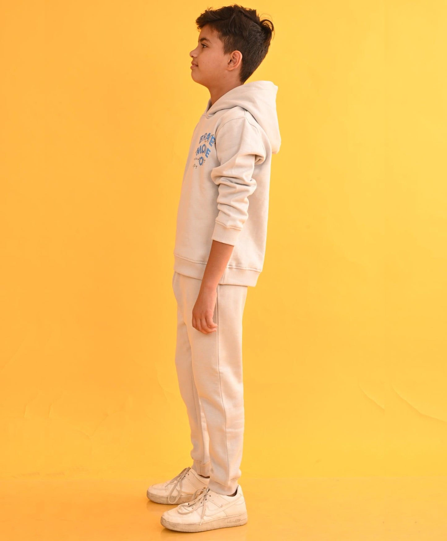 LIGHT GREY TMR FLEECE BOYS HOODIE JOGGER SET D - LIGHT GREY