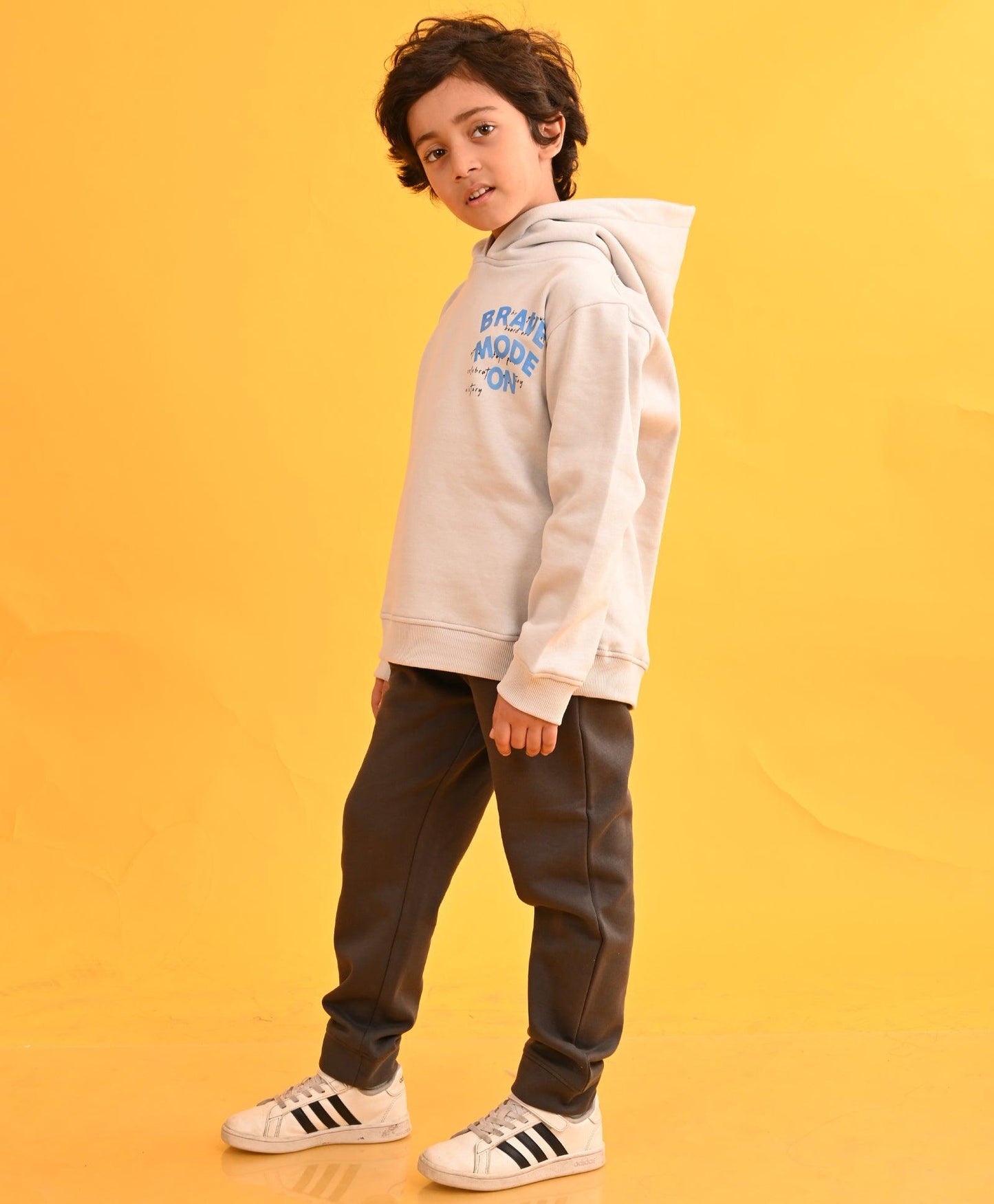 LIGHT GREY TMR HOODIE DARK GREY FLEECE JOGGER SET - LIGHT GREY / DARK GREY