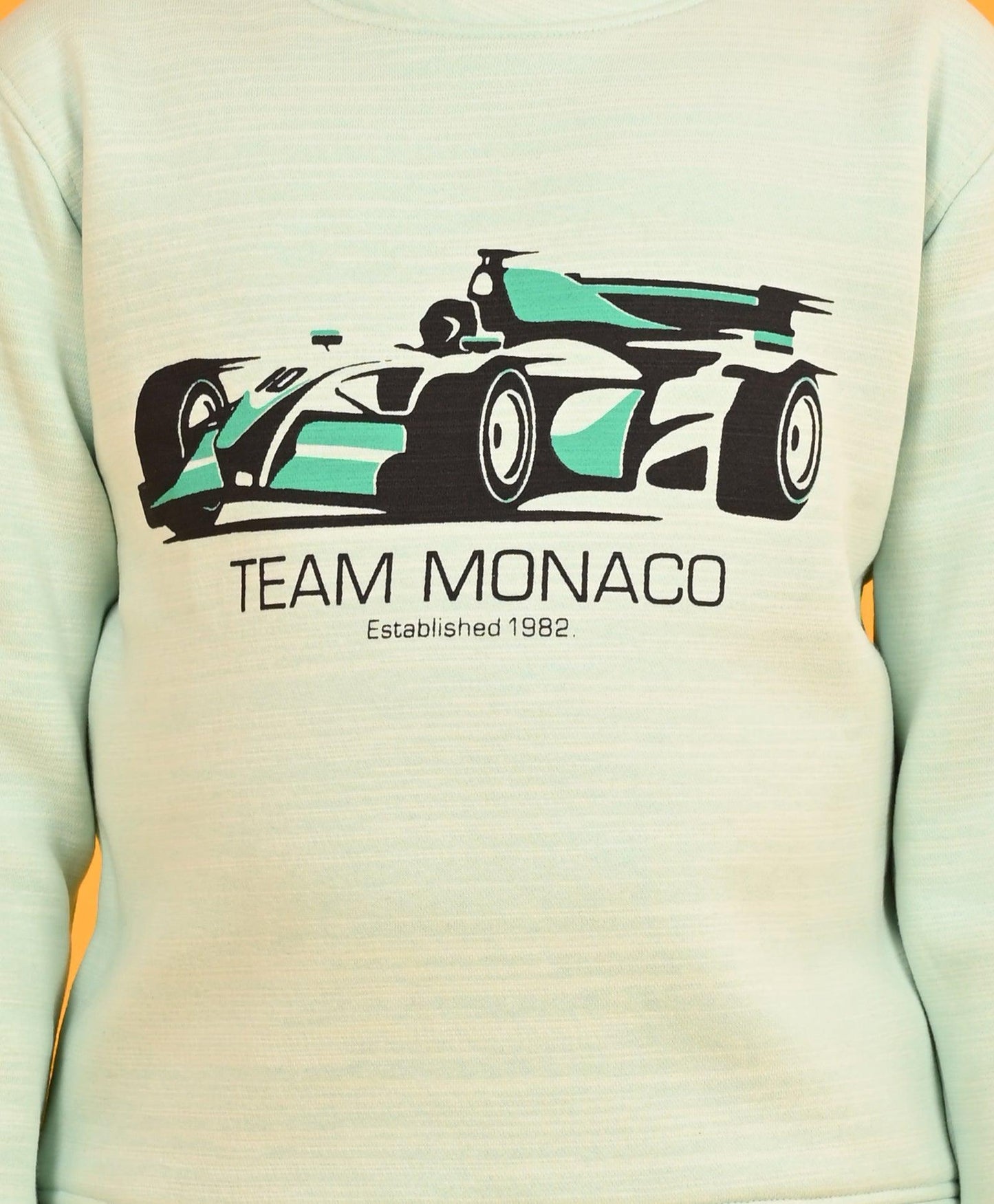 MONACO CAR BLACK FLEECE BOYS SWEATSHIRT JOGGER SET - AQUA / BLACK