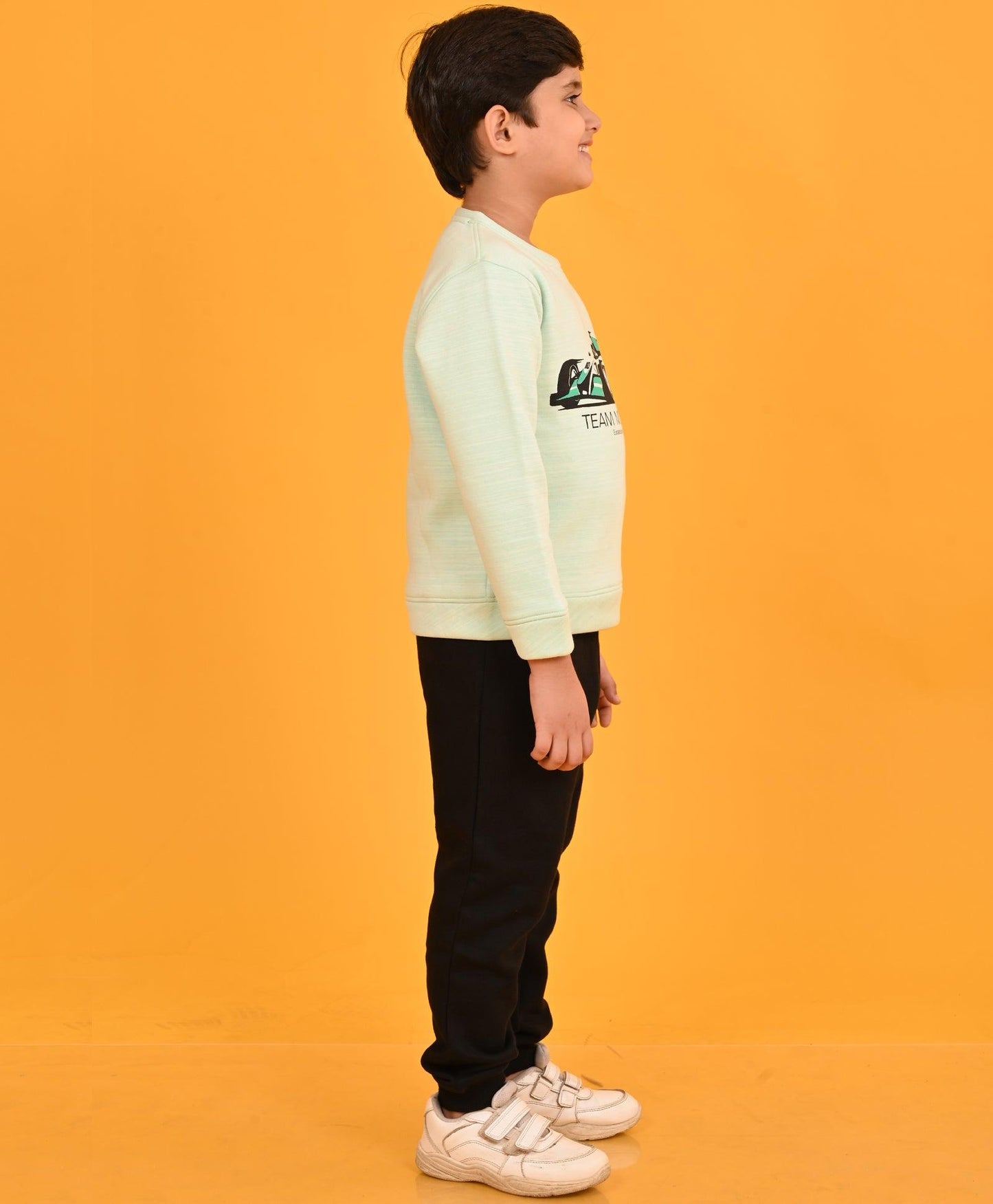 MONACO CAR BLACK FLEECE BOYS SWEATSHIRT JOGGER SET - AQUA / BLACK
