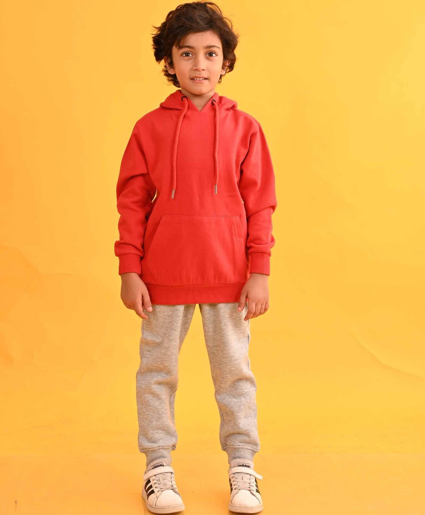 RED HUMMO HOODIE GREY FLEECE JOGGER SET - RED / GREY