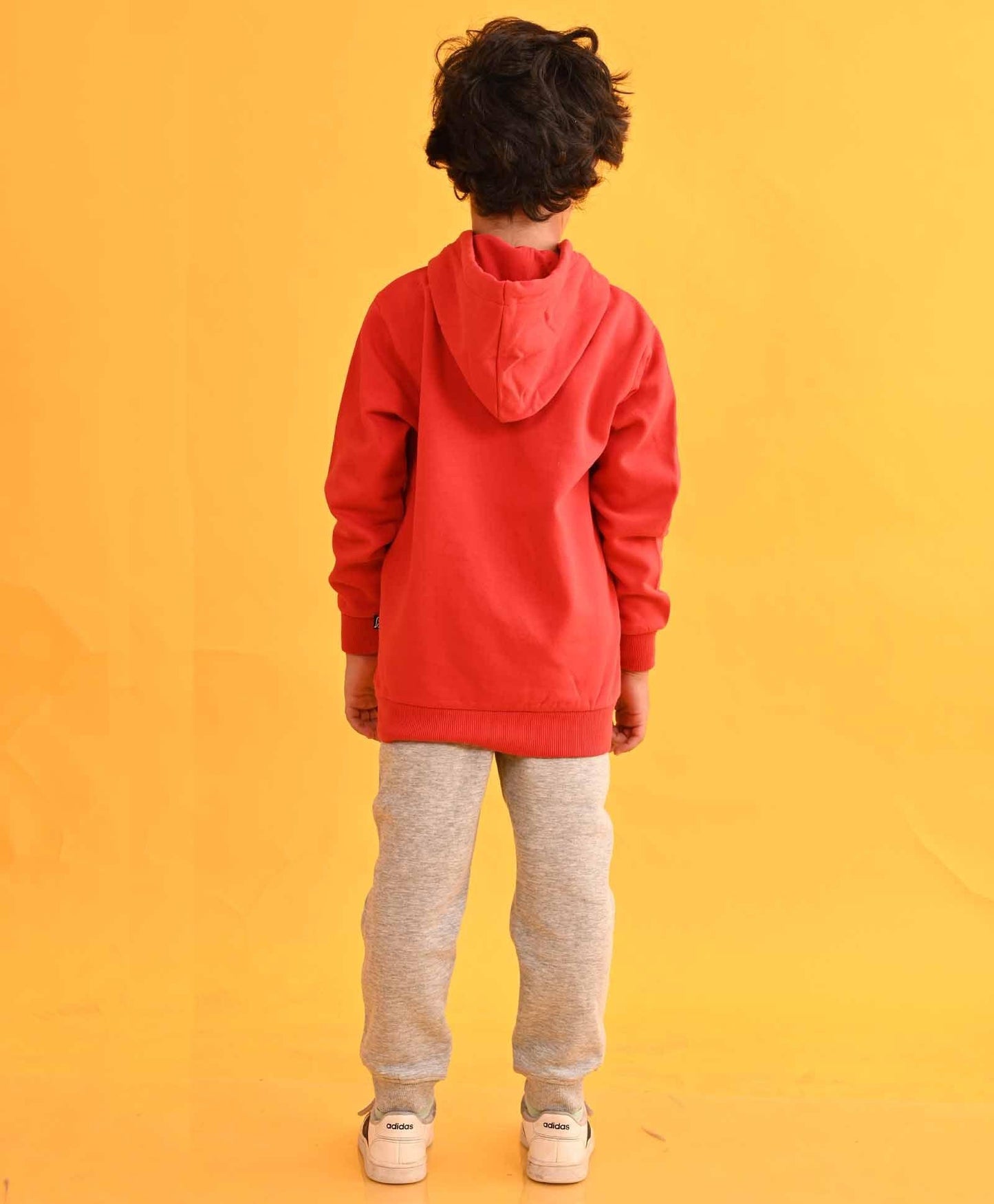 RED HUMMO HOODIE GREY FLEECE JOGGER SET - RED / GREY