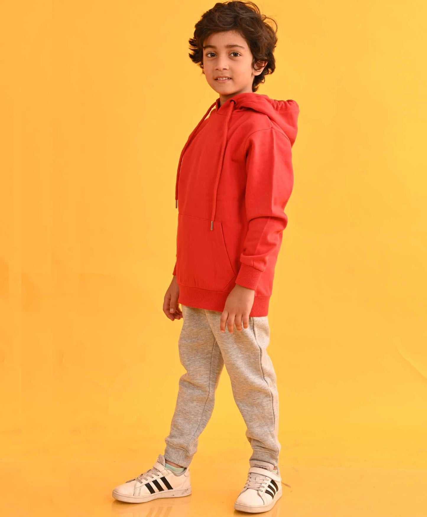RED HUMMO HOODIE GREY FLEECE JOGGER SET - RED / GREY