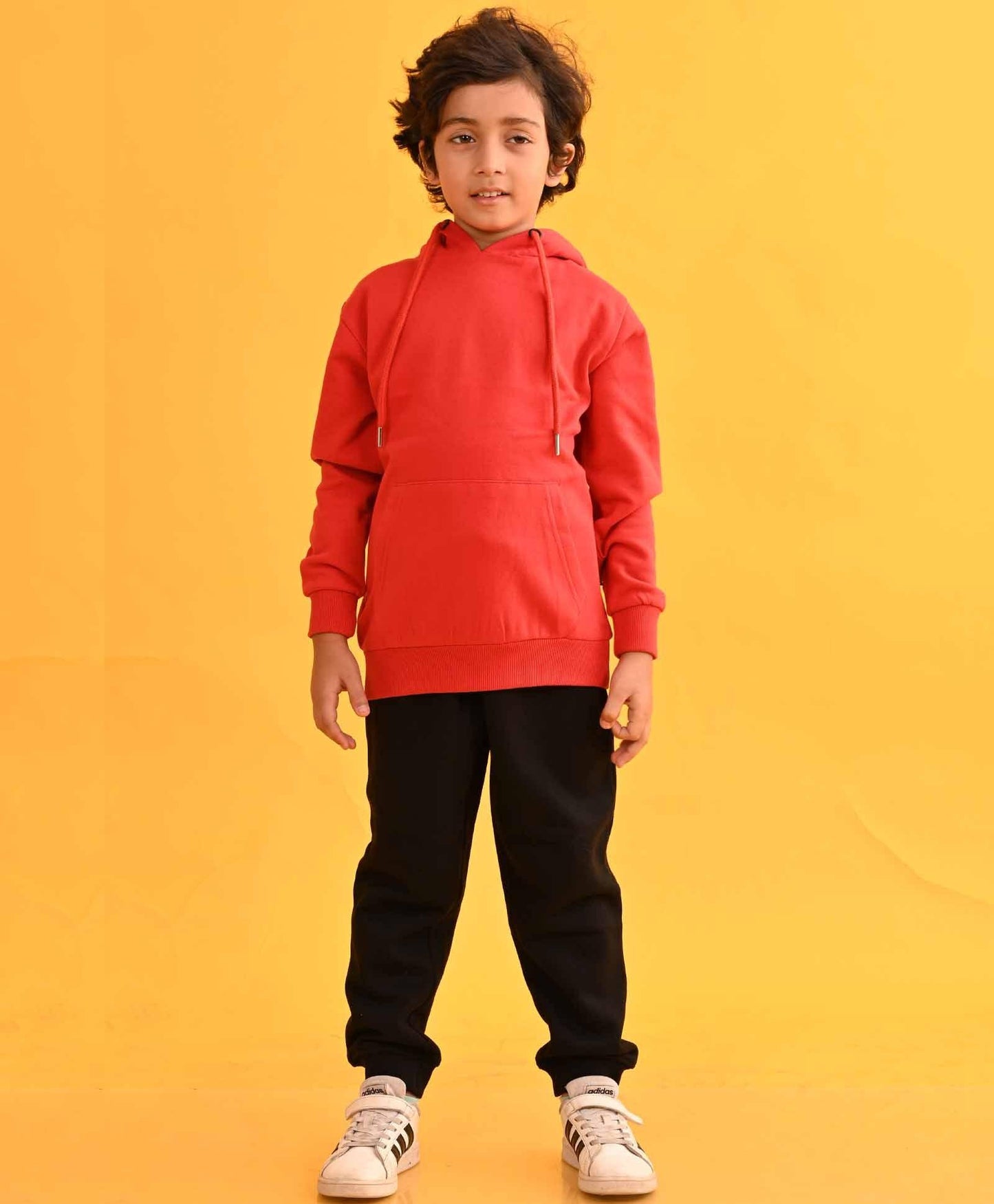 RED HUMMO HOODIE BLACK FLEECE JOGGER SET - RED / BLACK