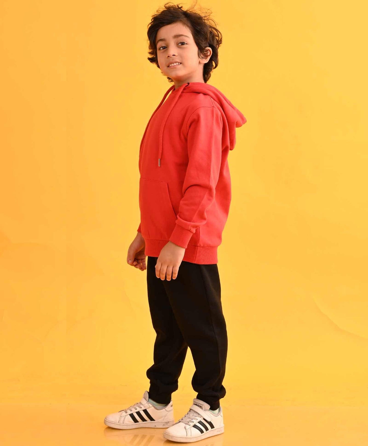 RED HUMMO HOODIE BLACK FLEECE JOGGER SET - RED / BLACK