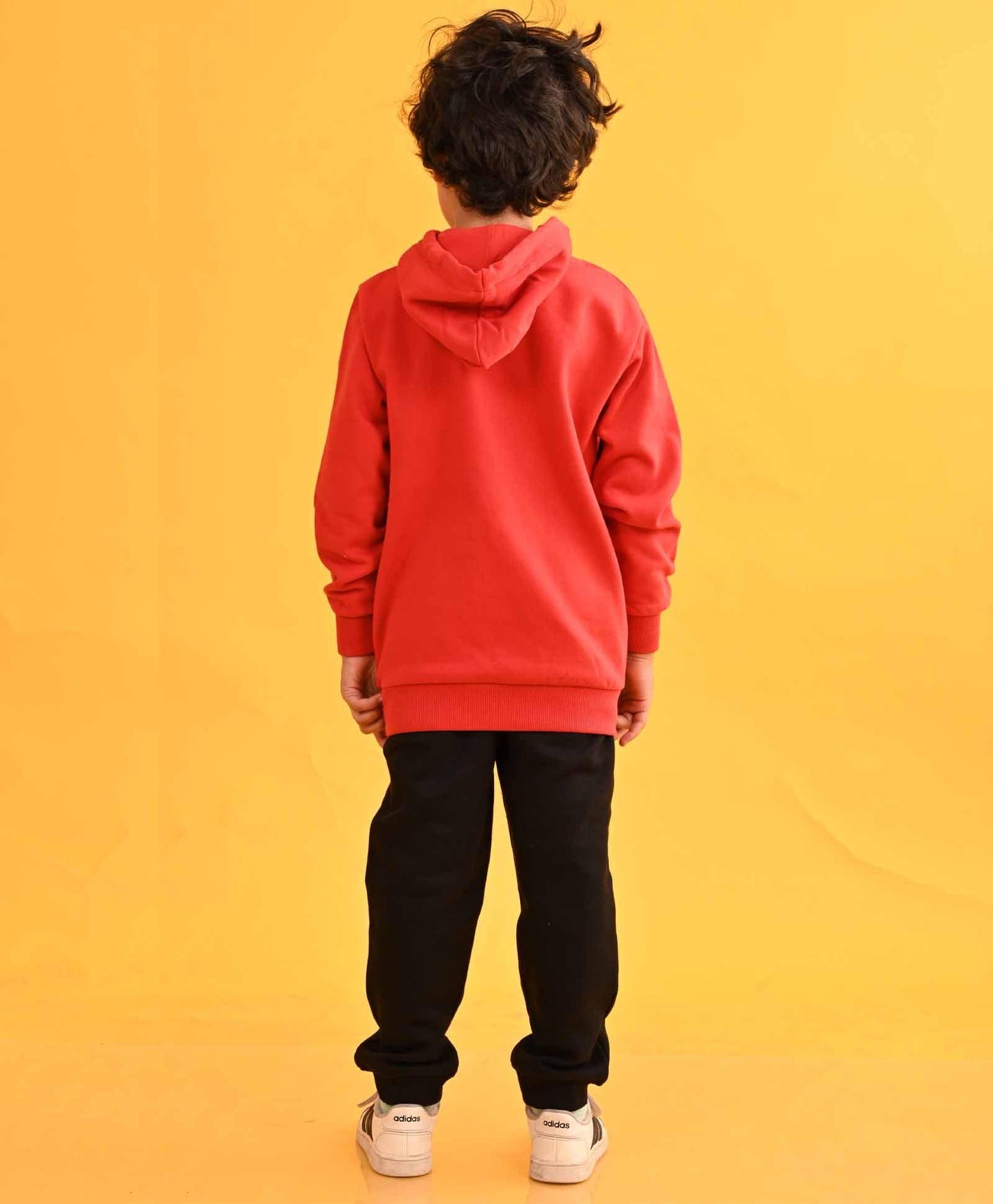 RED HUMMO HOODIE BLACK FLEECE JOGGER SET - RED / BLACK