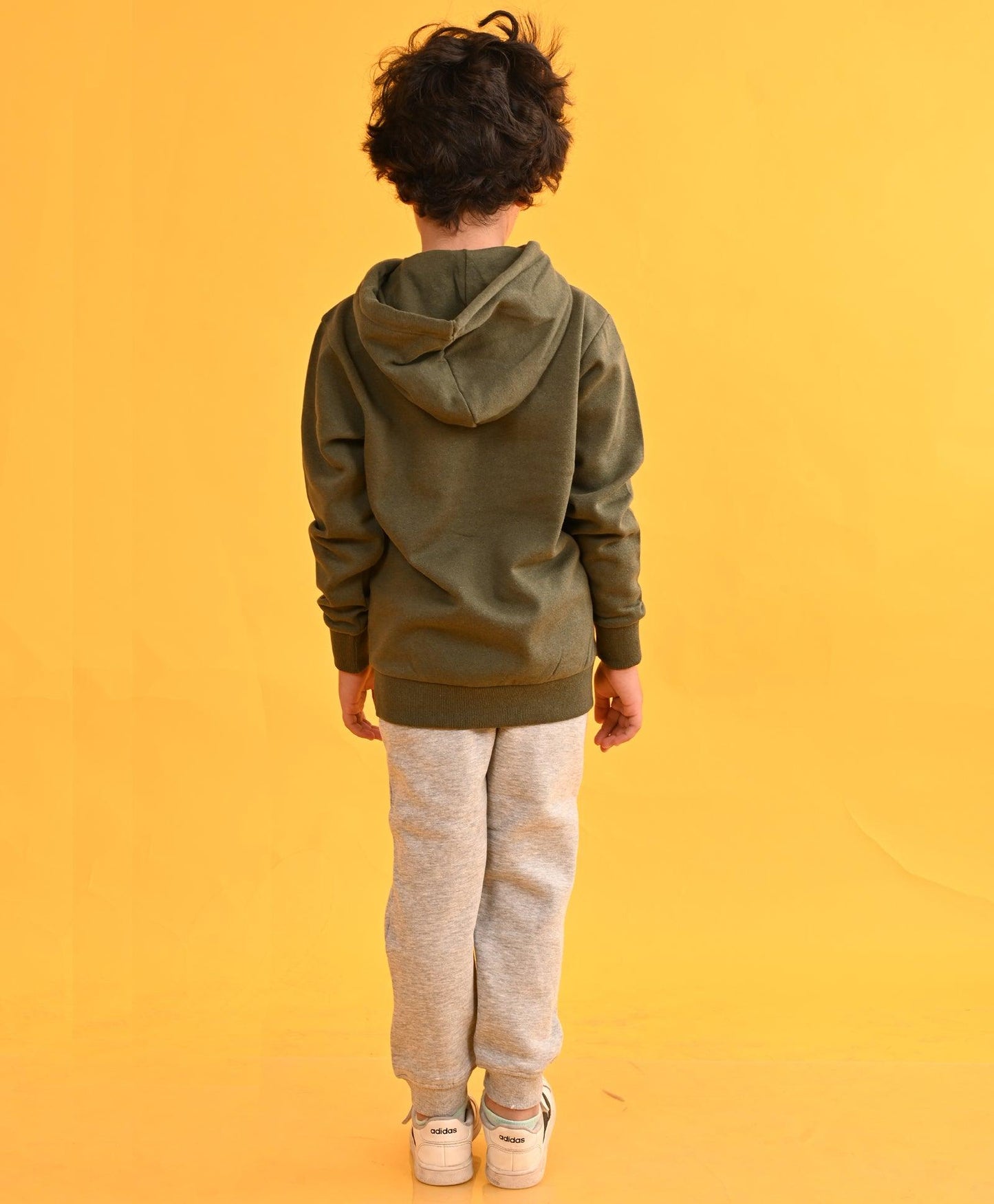 OLIVE HUMMO HOODIE GREY FLEECE JOGGER SET - OLIVE / GREY