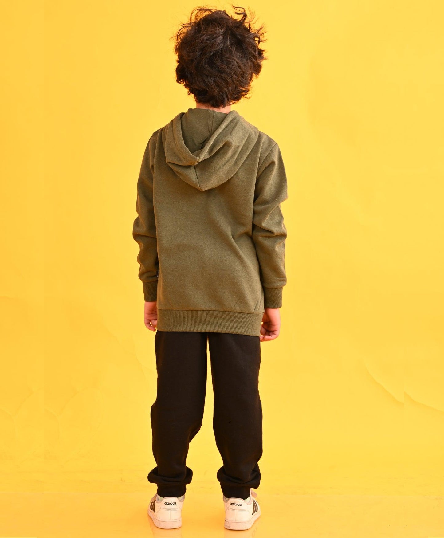 OLIVE HUMMO HOODIE BLACK FLEECE JOGGER SET - OLIVE / BLACK