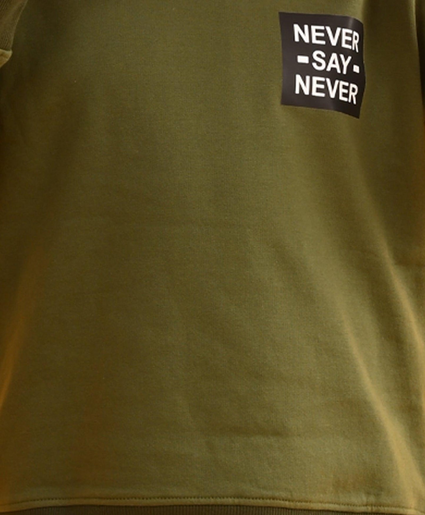 NEVER SAY NEVER OLIVE HOODIE GREY FLEECE JOGGER SET - OLIVE / GREY