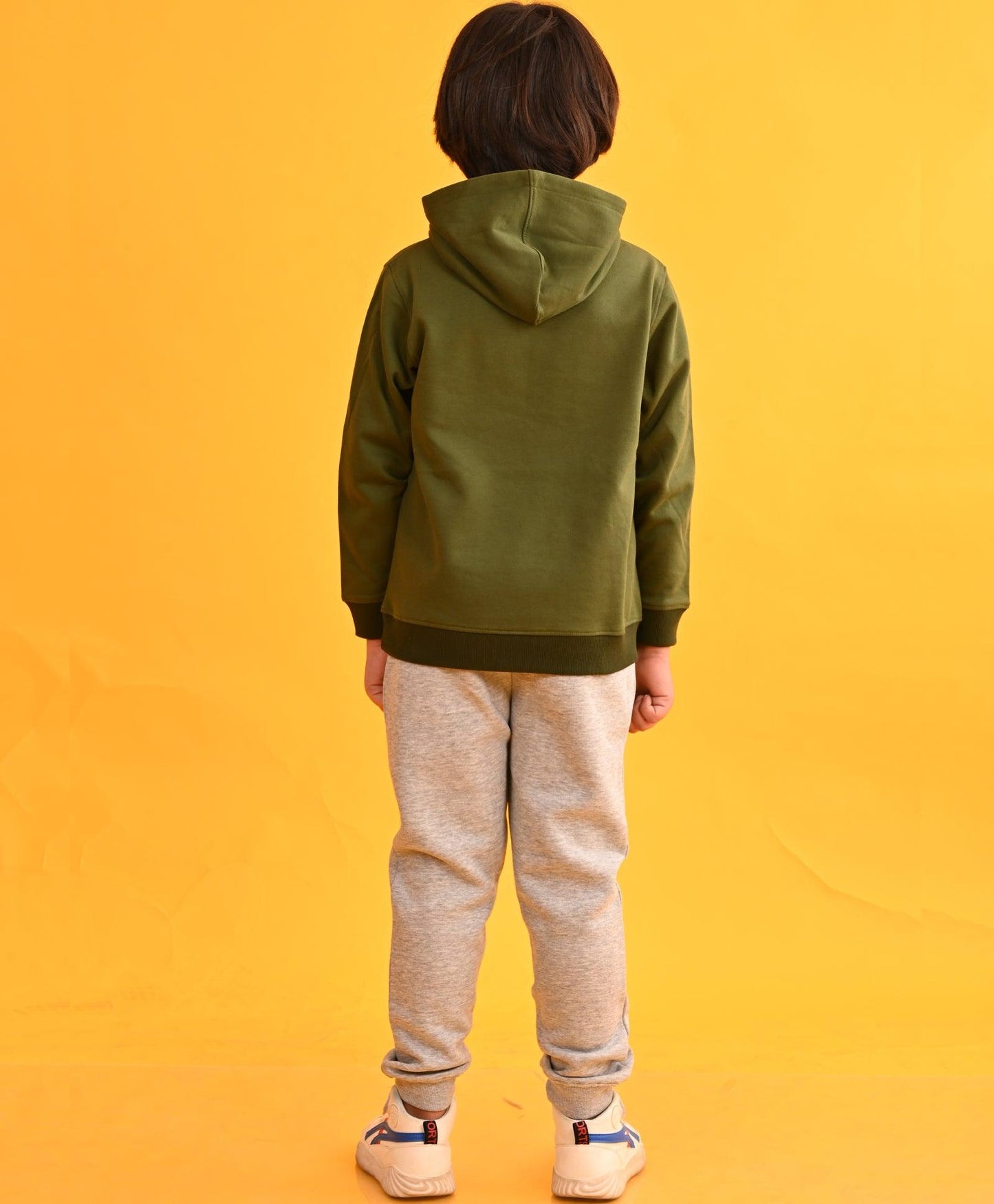 NEVER SAY NEVER OLIVE HOODIE GREY FLEECE JOGGER SET - OLIVE / GREY