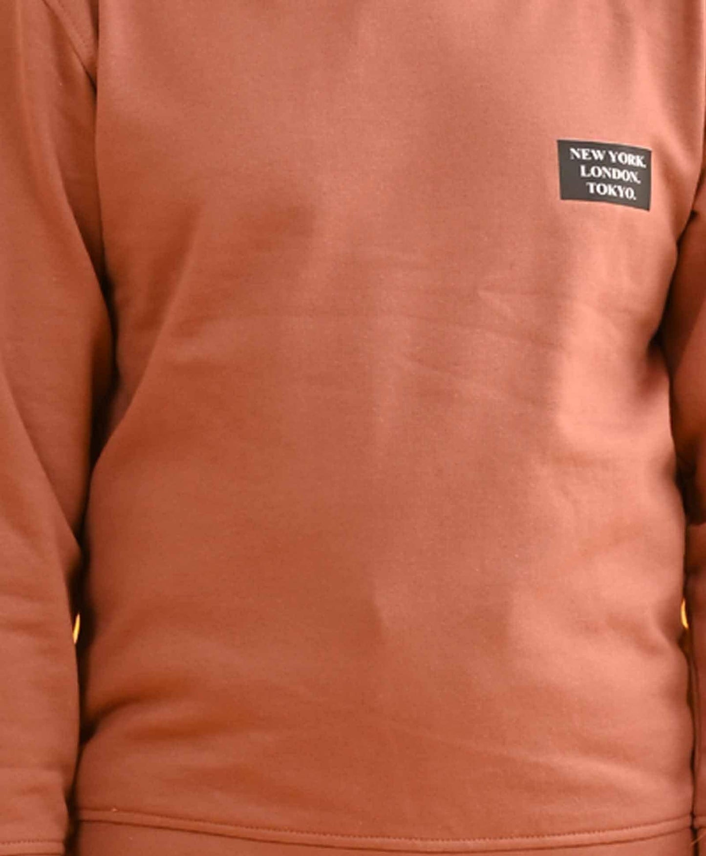 NEW YORK BROWN HOODIE GREY FLEECE JOGGER SET - BROWN/GREY