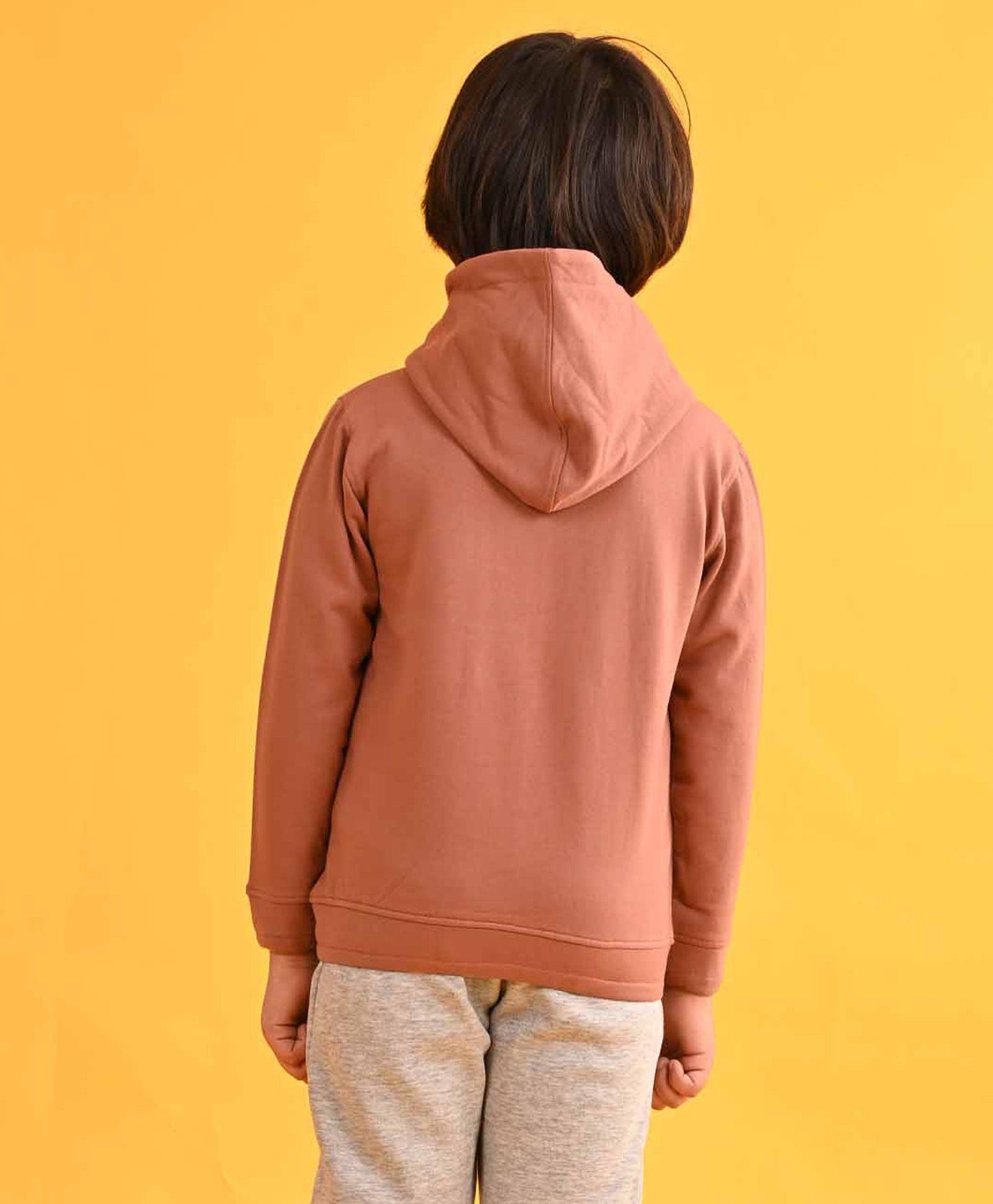 NEW YORK BROWN FLEECE BOYS HOODIE - BROWN