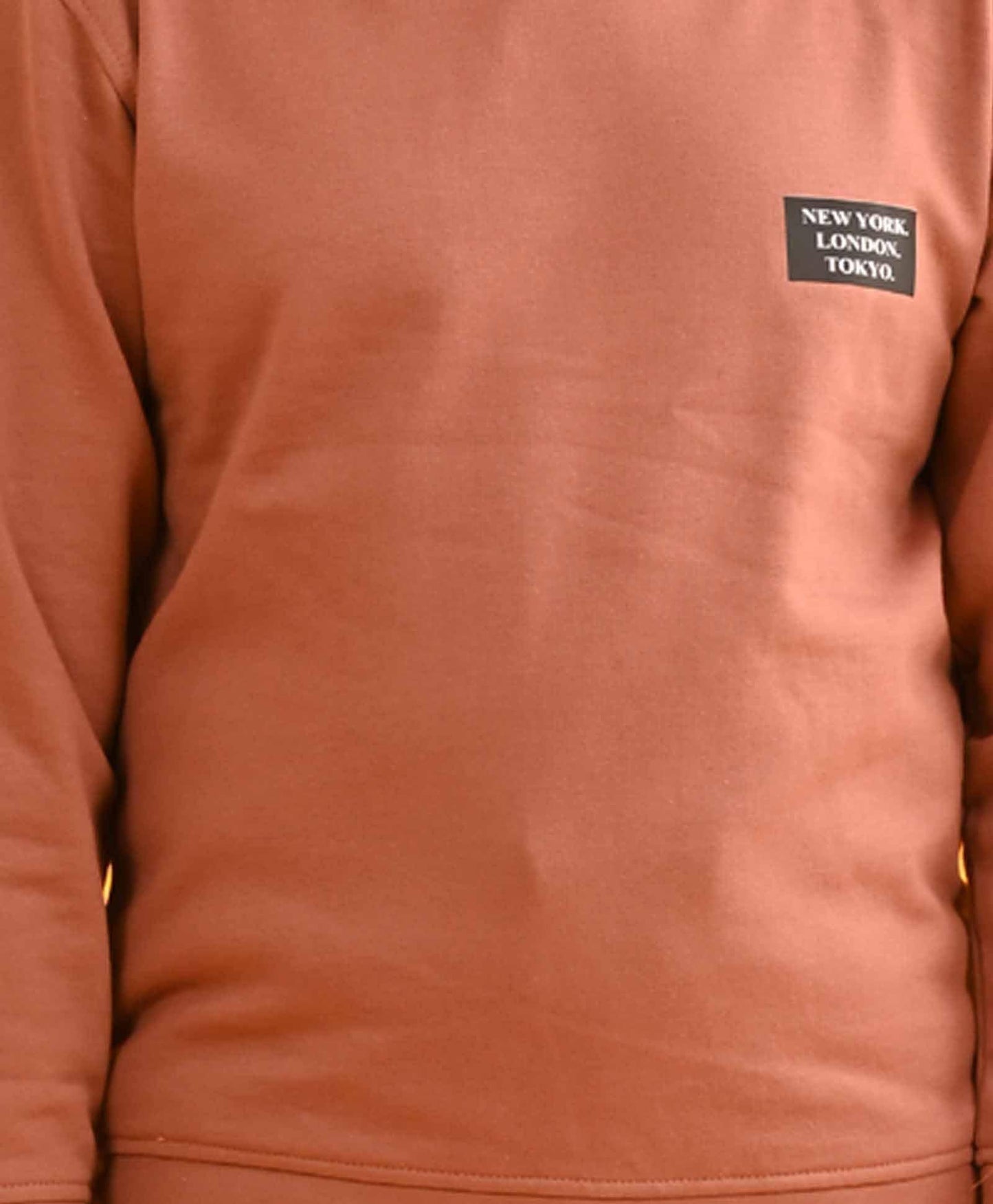 NEW YORK BROWN FLEECE BOYS HOODIE - BROWN