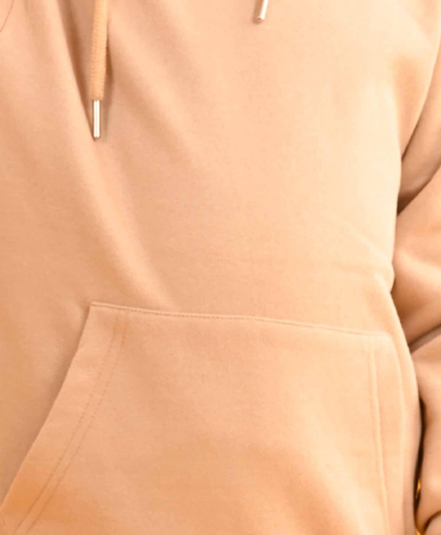 BEIGE HUMMO HOODIE BLACK FLEECE JOGGER SET - BEIGE / BLACK