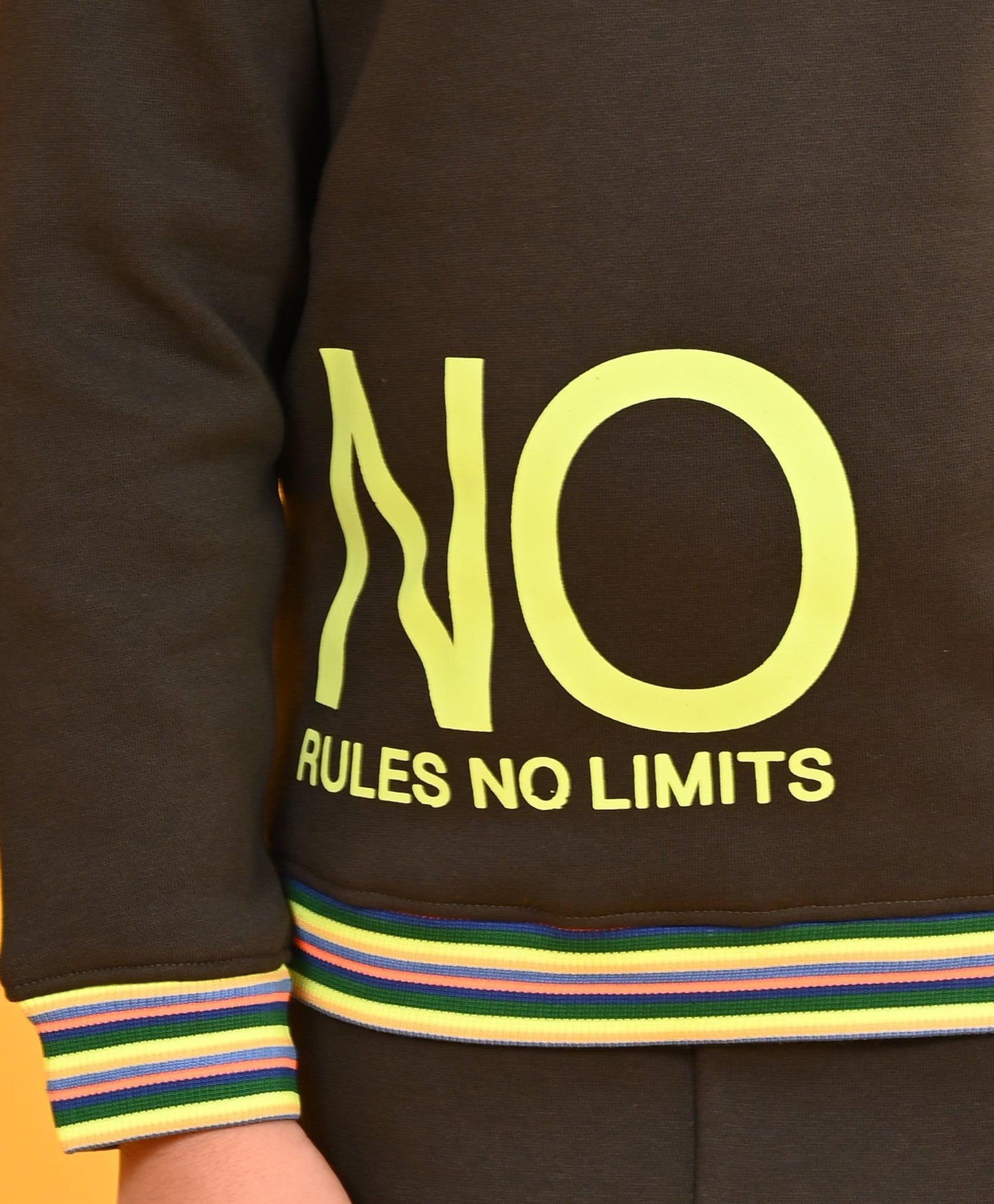 NO RULES FLEECE HOODIE NEON RIBBED JOGGER SET - OLIVE - Anthrilo