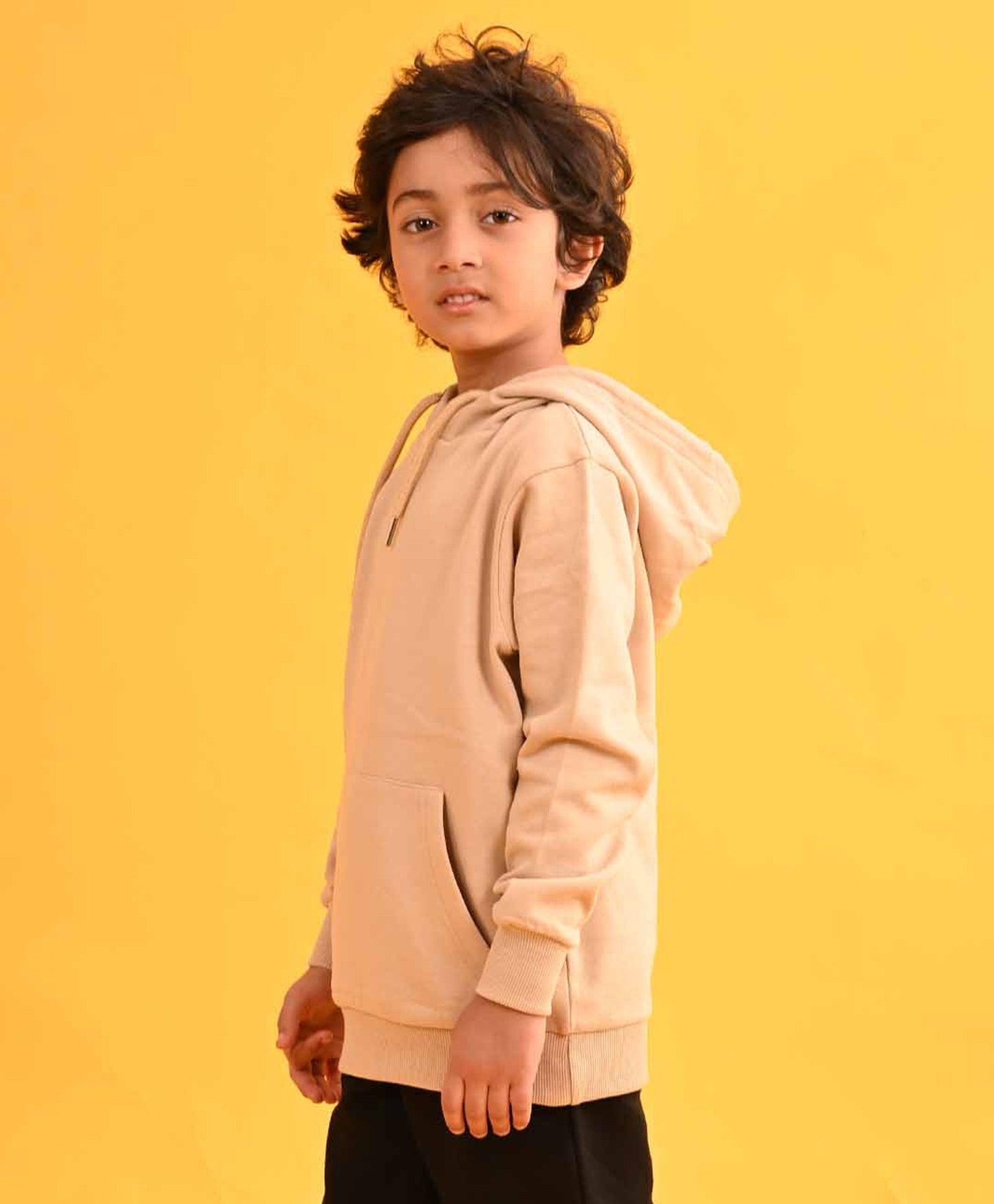 BEIGE HUMMO FLEECE HOODIE - BEIGE