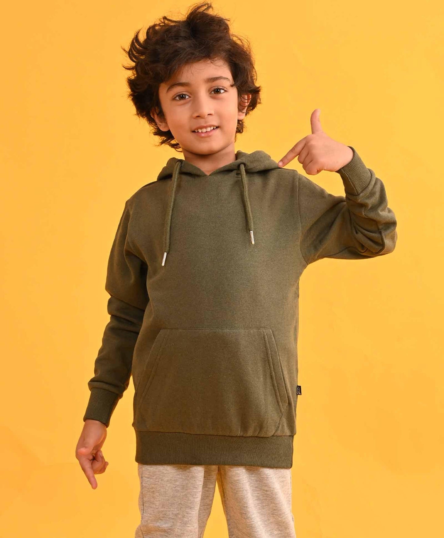 OLIVE HUMMO FLEECE HOODIE - OLIVE