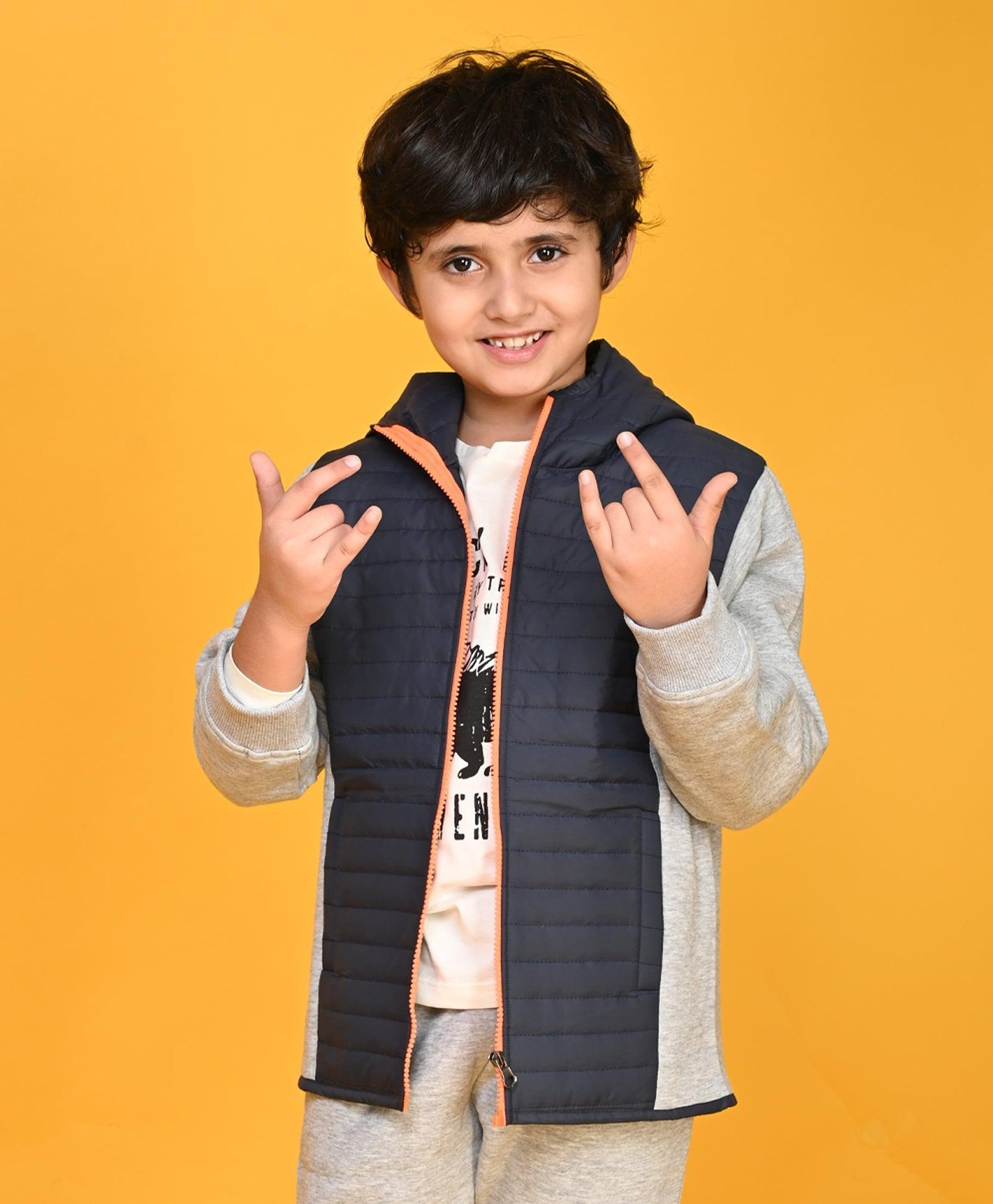 GREY MELANGE LONG SLEEVE BOYS JACKET - GREY