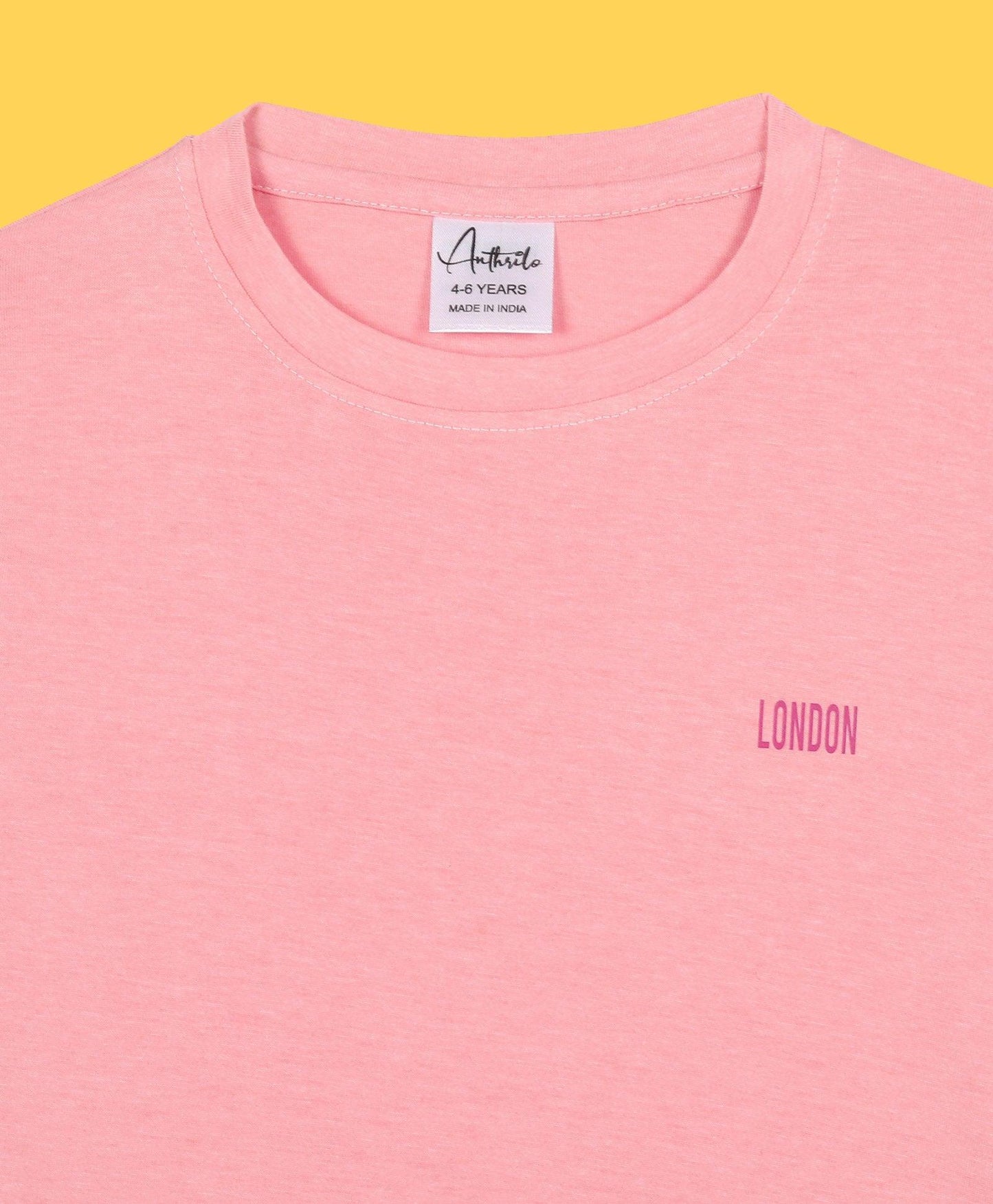LONDON PEACH GIRLS LONG SLEEVES T-SHIRT - PEACH - Anthrilo