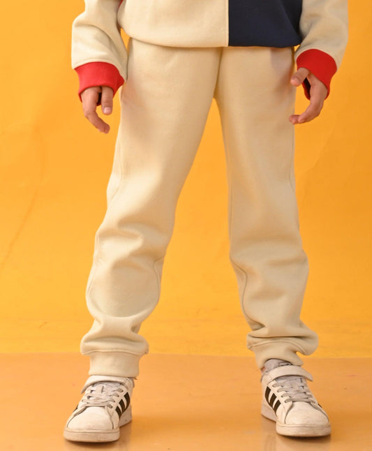 CREAM WARM FLEECE JOGGER - CREAM - Anthrilo