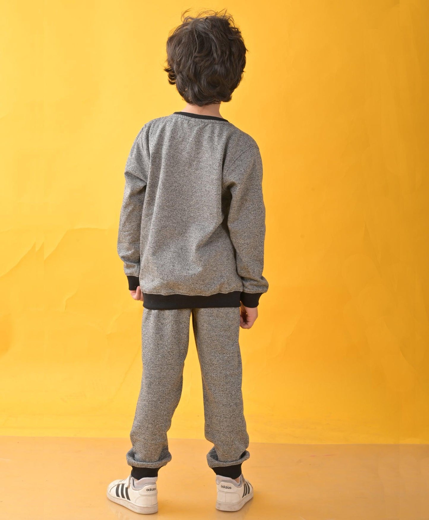 BLACK SPACE DYED SWEATSHIRT JOGGER SET - BLACK - Anthrilo