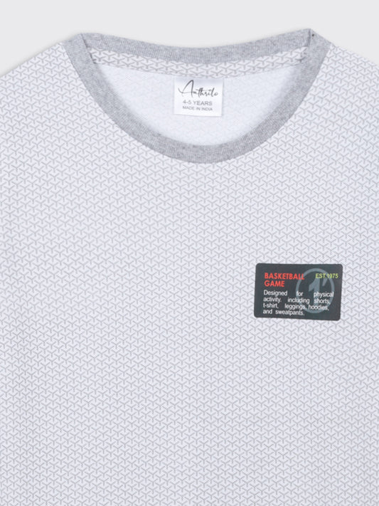 BASKETBALL GAME SHORT SLEEVE BOYS T-SHIRT - WHITE - Anthrilo