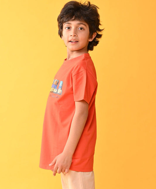 ITS TIME TO CHILL SHORT SLEEVE BOYS T-SHIRT - ORANGE