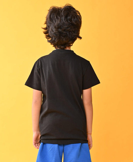 NEWYORK BLACK SHORT SLEEVE BOYS T-SHIRT - BLACK