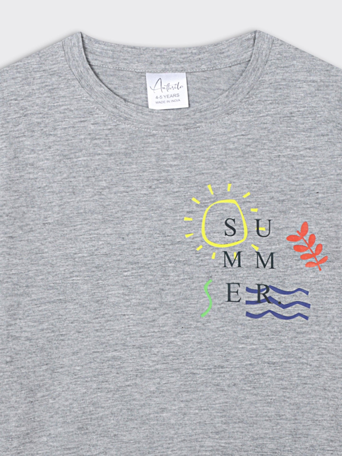 GREY MELANGE SHORT SLEEVE BOYS T-SHIRT - GREY