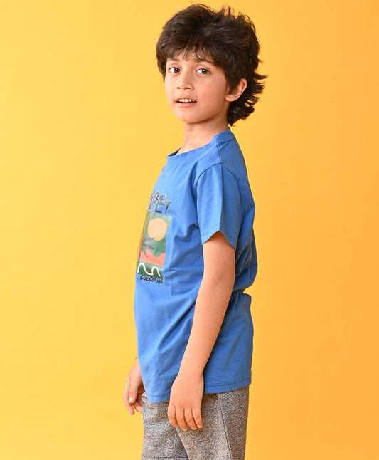 CALIFORNIA SHORT SLEEVE ROYAL BOYS T-SHIRT - BLUE