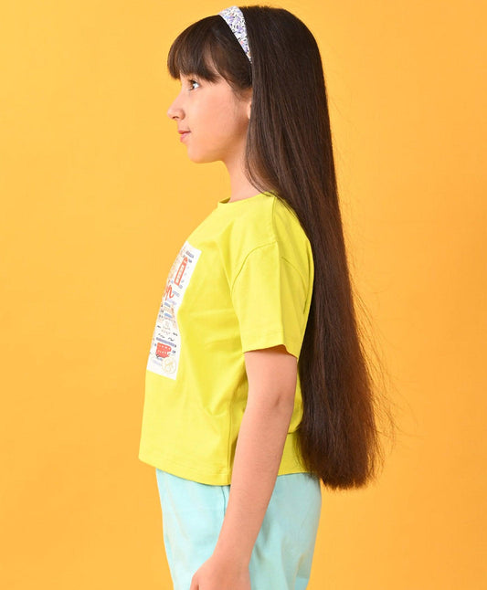 LONDON LIME GIRLS T-SHIRT - GREEN