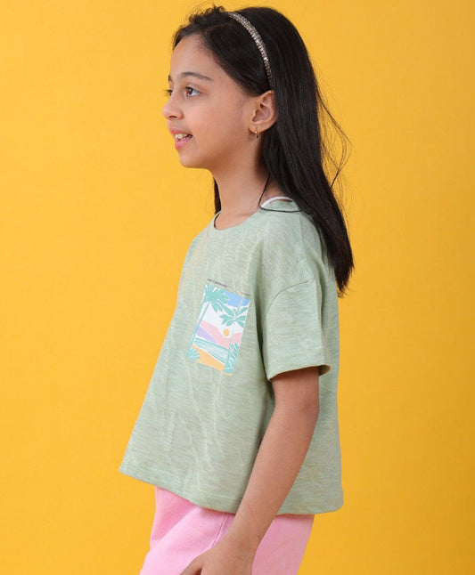 SANTA BARBARA GREEN GIRLS T-SHIRT - GREEN